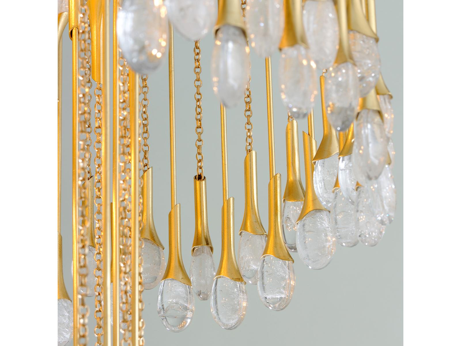 Corbett Lighting Kiara 8-Light Gold Leaf Glass Geometric Chandelier