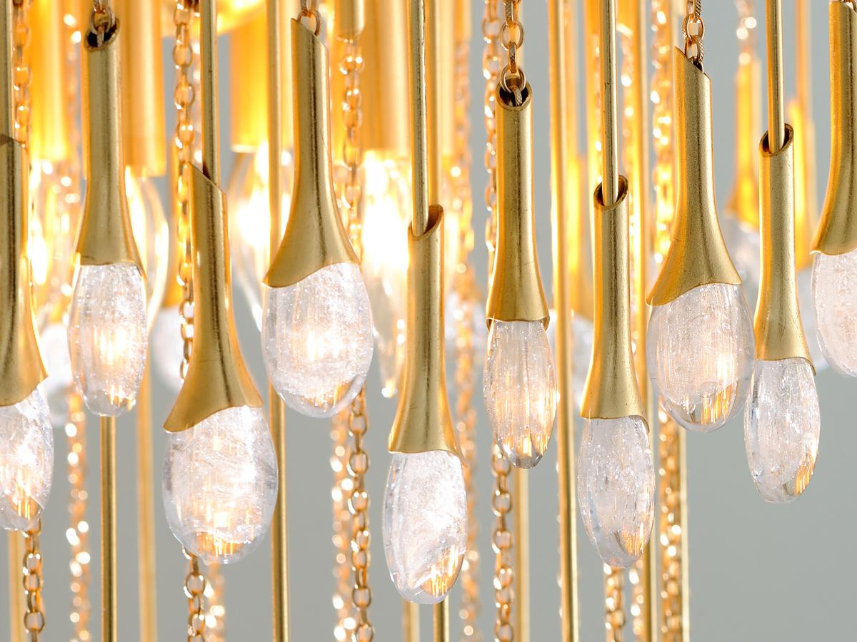 Corbett Lighting Kiara 8-Light Gold Leaf Glass Geometric Chandelier