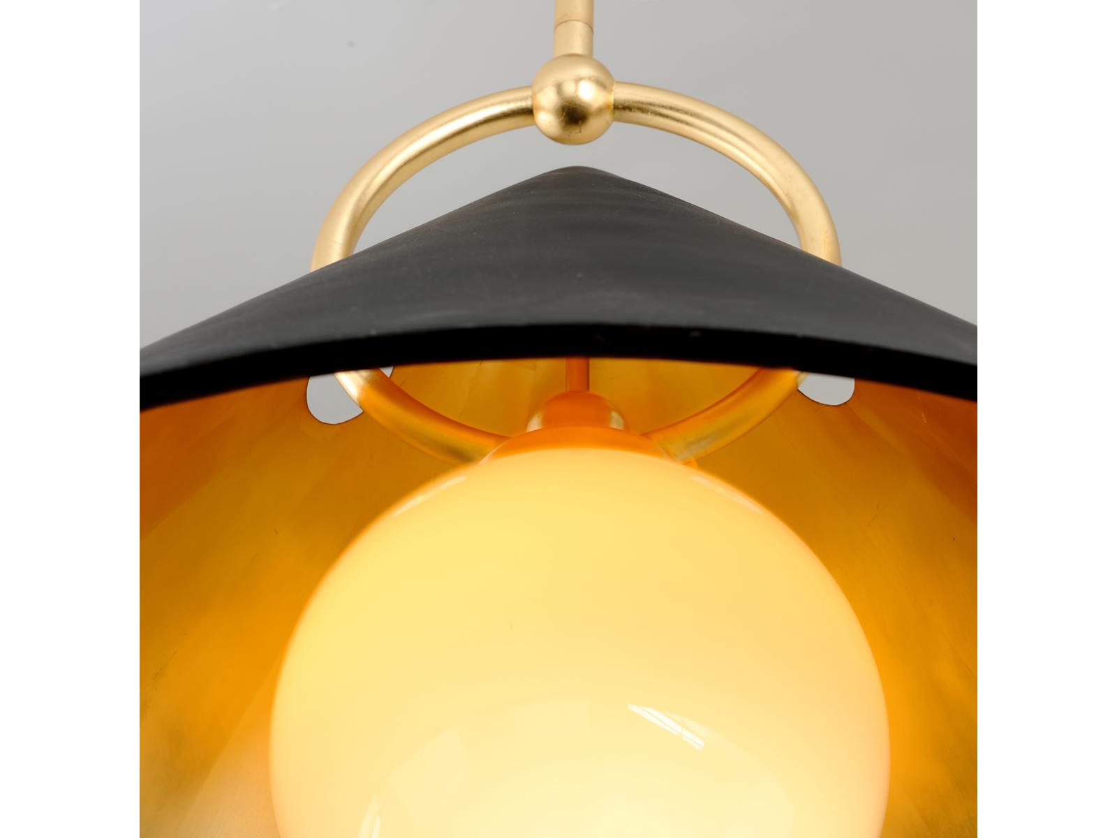Corbett Lighting Charm 1-Light Black Gold Leaf Glass Pendant
