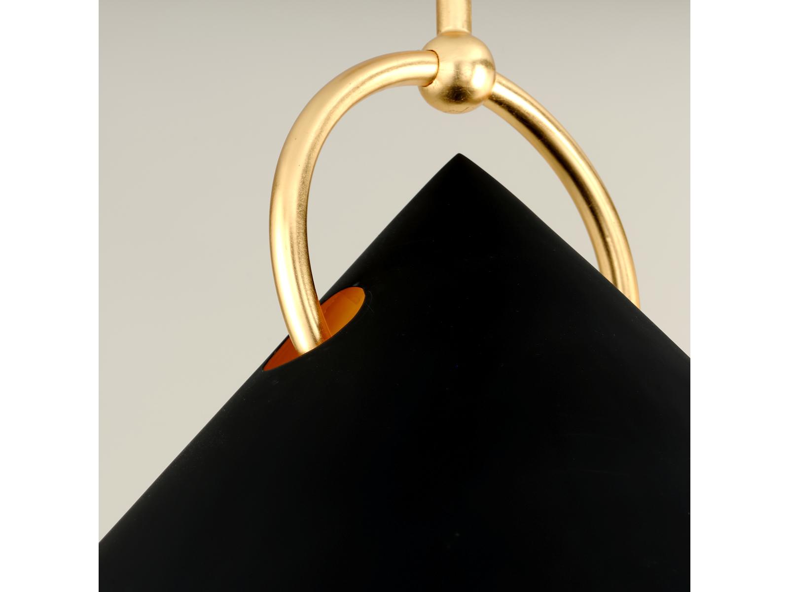 Corbett Lighting Charm 1-Light Black Gold Leaf Glass Pendant