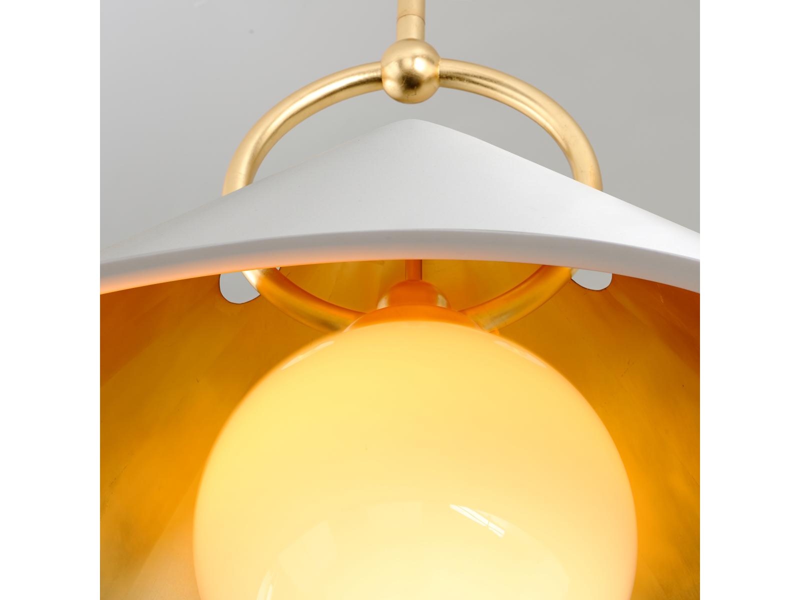 Corbett Lighting Charm 1-Light White Gold Leaf Glass Pendant