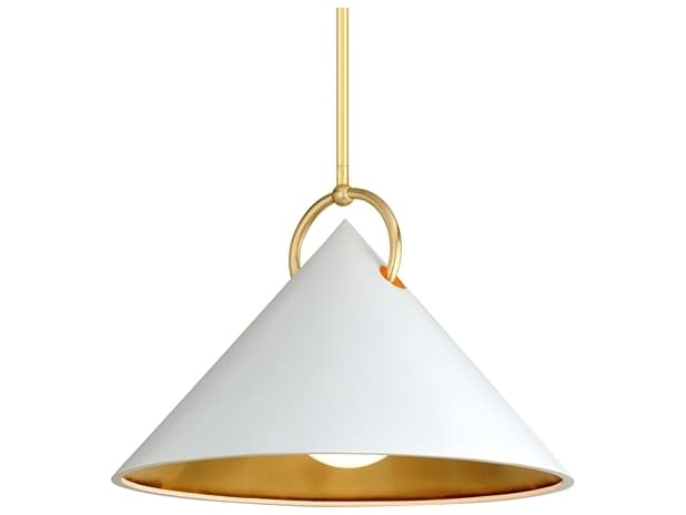 Corbett Lighting Charm 1-Light White Gold Leaf Glass Pendant