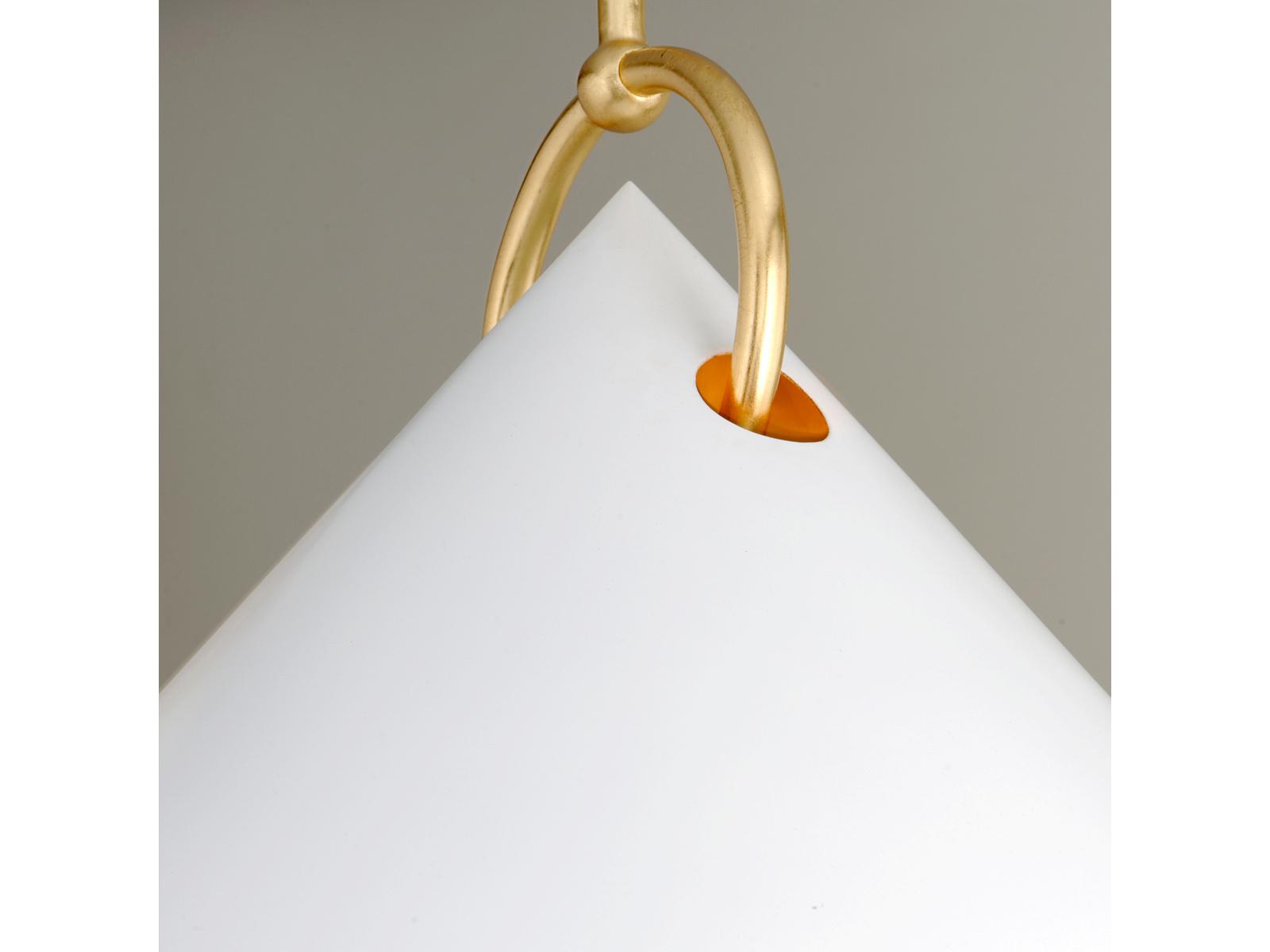 Corbett Lighting Charm 1-Light White Gold Leaf Glass Pendant