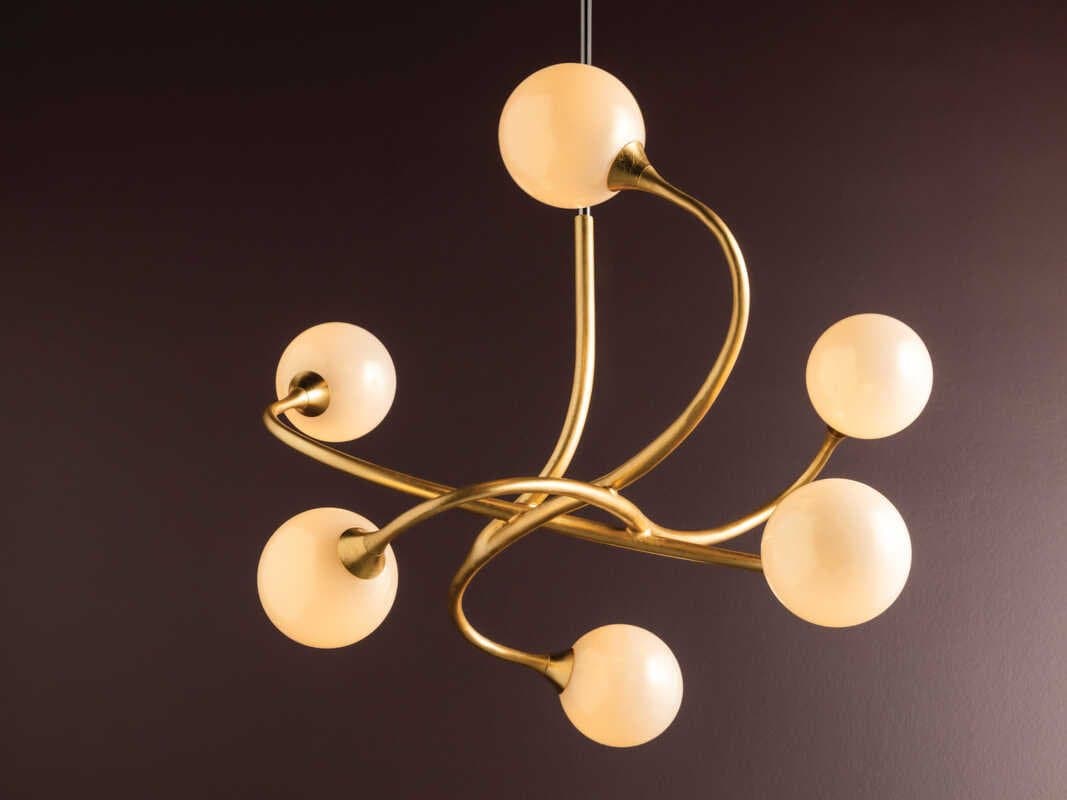 Corbett Lighting Signature 6-Light Gold Leaf Glass LED Globe Chandelier