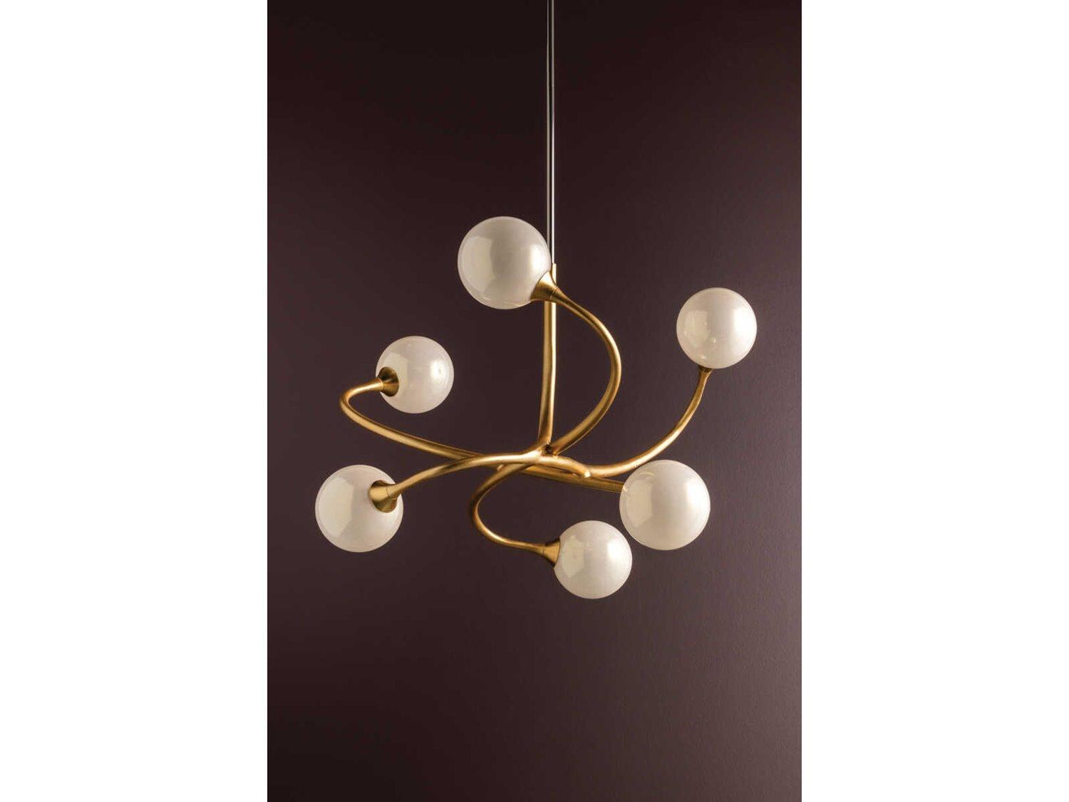 Corbett Lighting Signature 6-Light Gold Leaf Glass LED Globe Chandelier