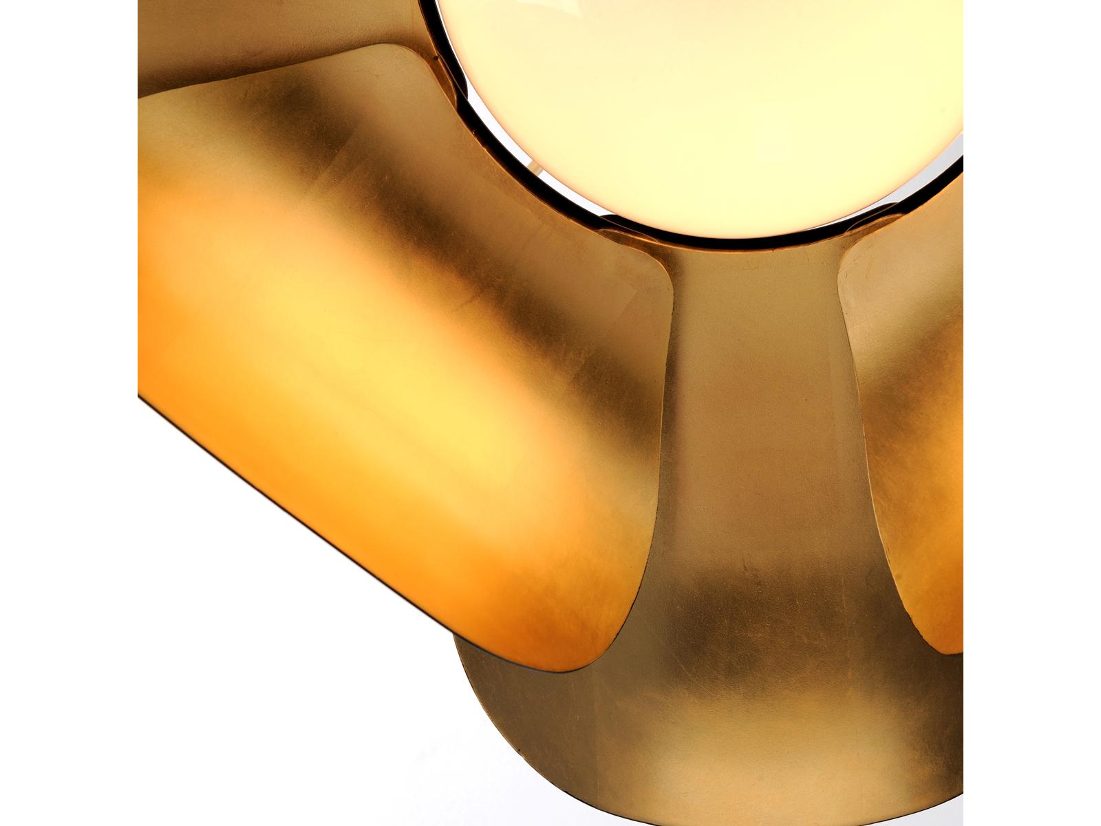 Corbett Lighting Ginger 1-Light Black Gold Leaf Glass Pendant