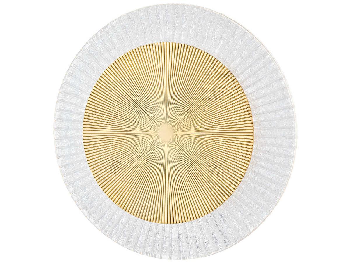 Corbett Lighting Topaz 1-Light Vintage Polished Brass Glass LED Round Flush Mount