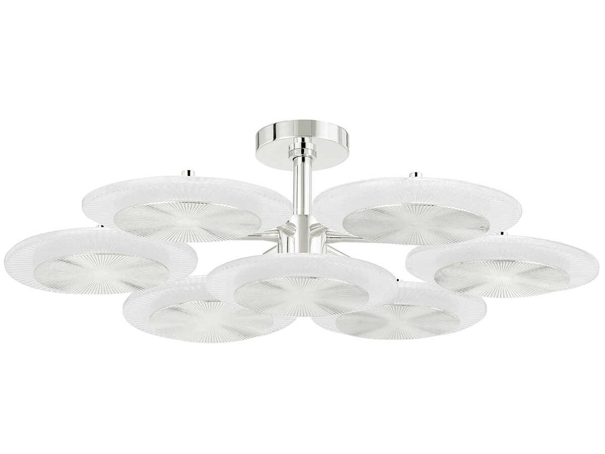 Corbett Lighting Topaz 7-Light Polished Nickel Glass LED Round Chandelier