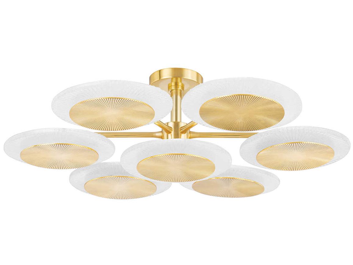 Corbett Lighting Topaz 7-Light Vintage Polished Brass Glass LED Round Chandelier