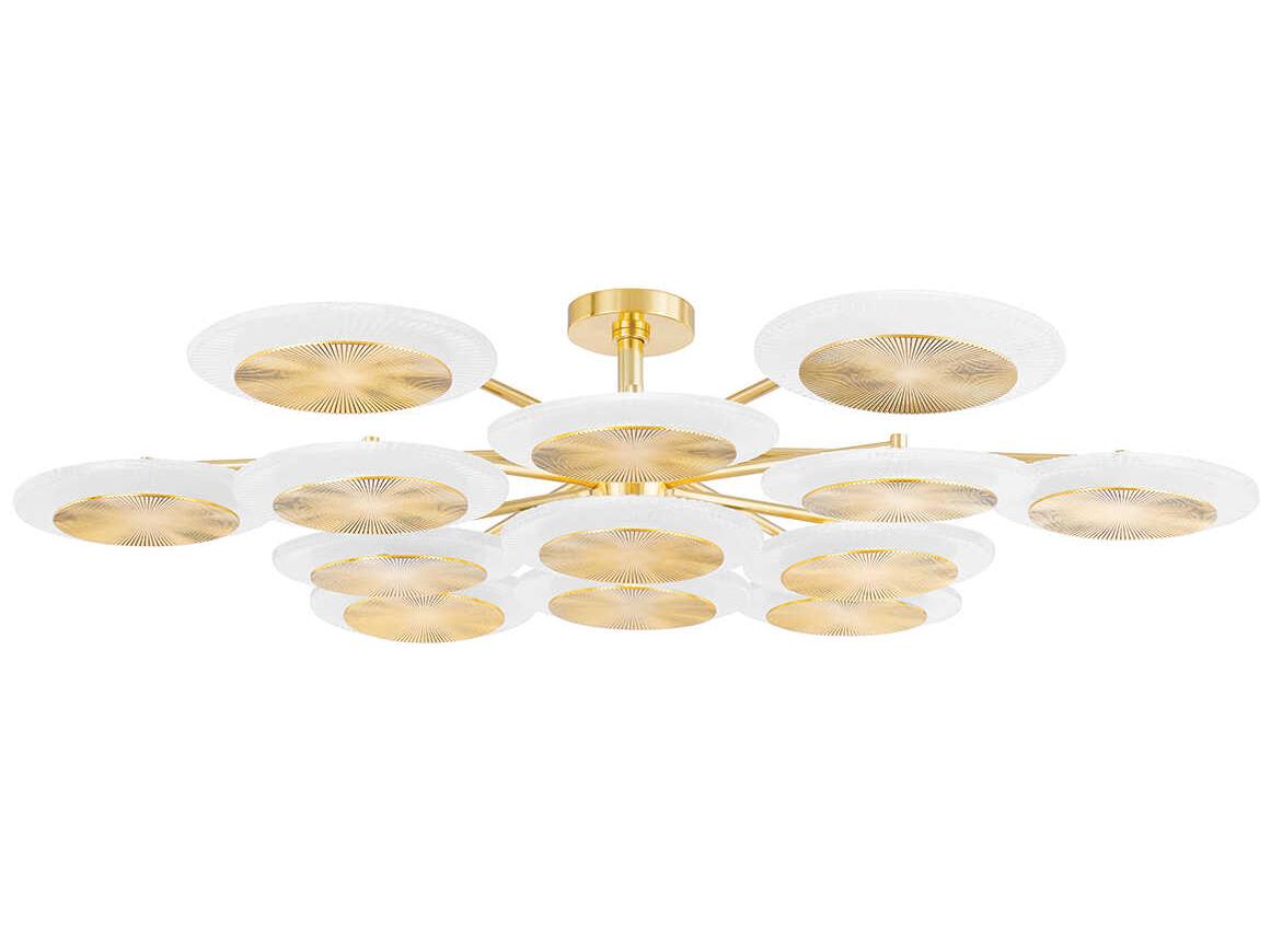 Corbett Lighting Topaz 13-Light Vintage Polished Brass Clear Glass LED Round Chandelier