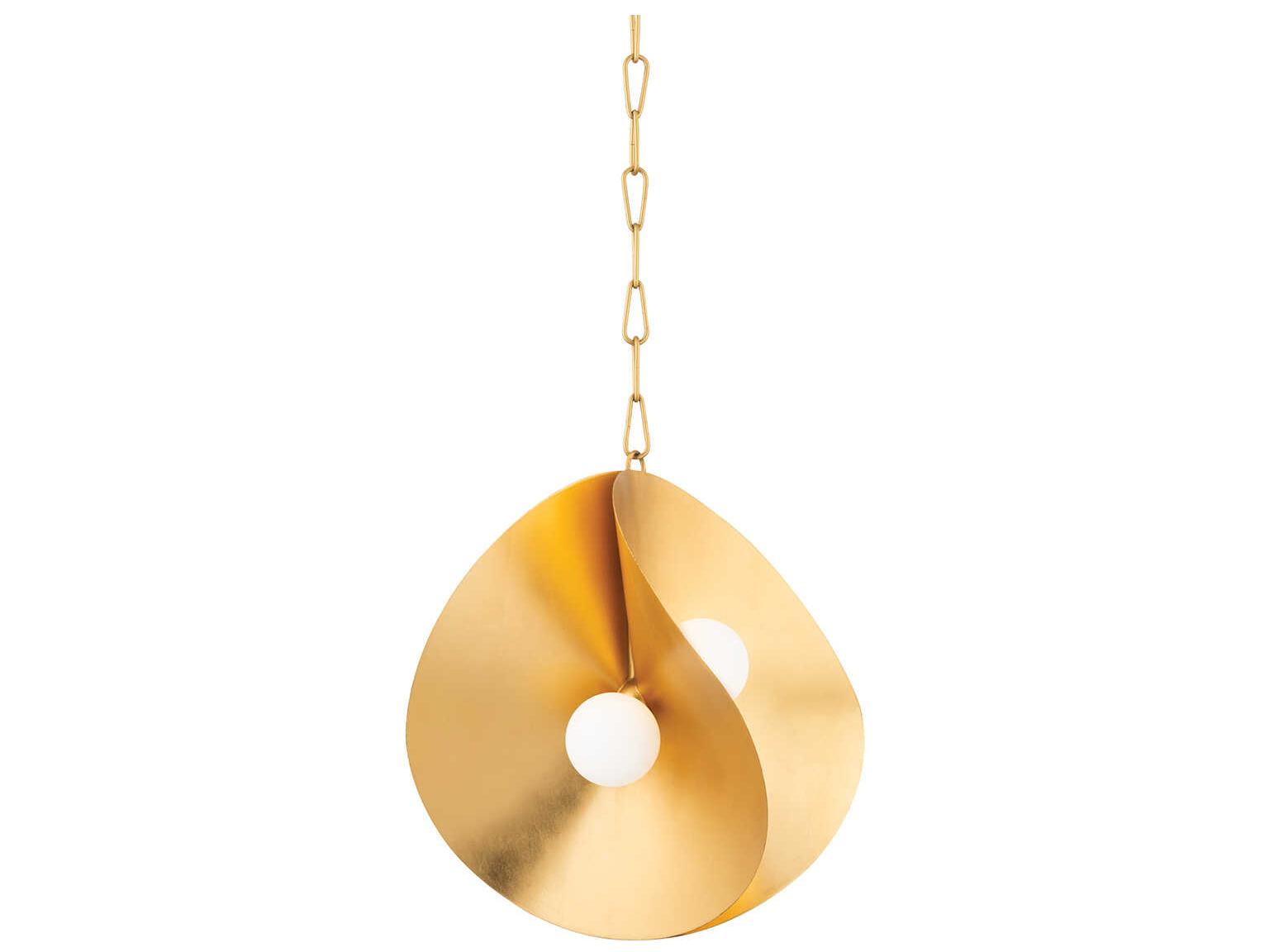 Corbett Lighting Peony 4-Light Gold Leaf Glass Globe Pendant
