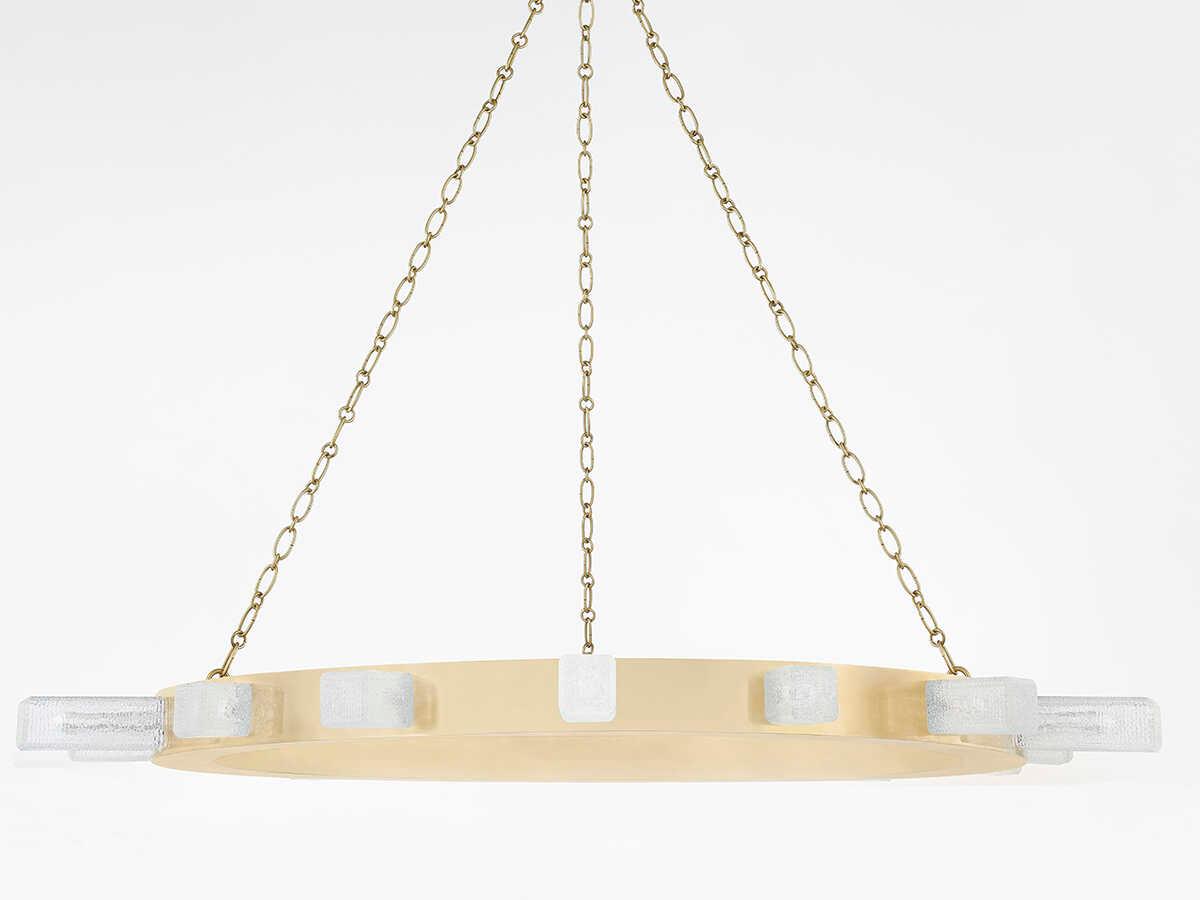 Corbett Lighting Citrine 15-Light Vintage Brass Glass LED Round Chandelier