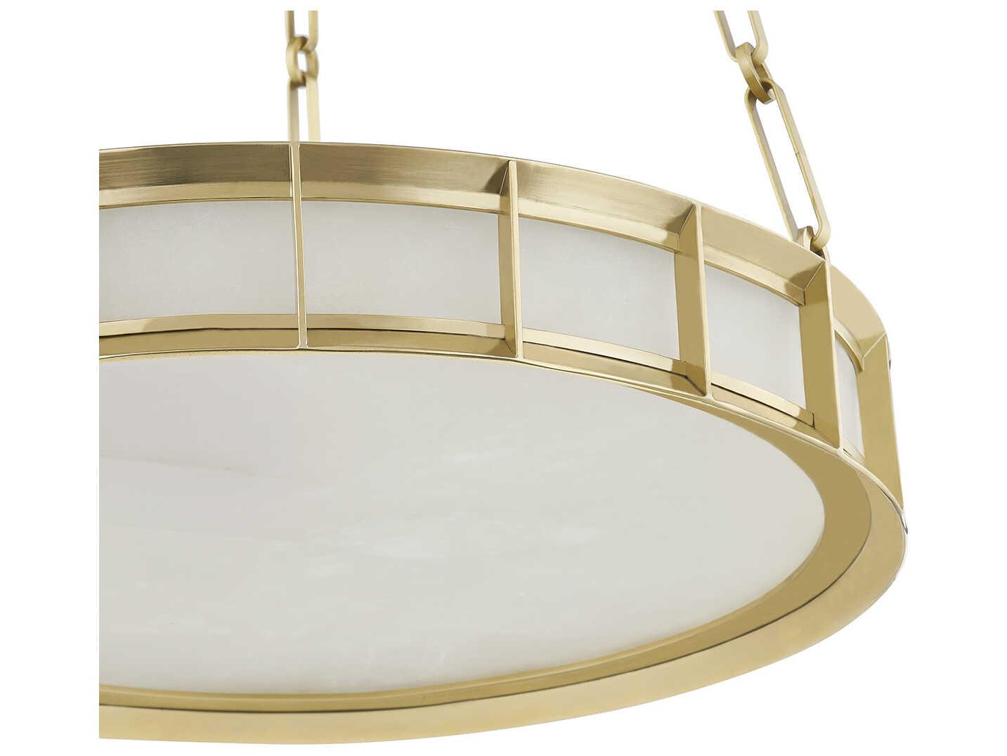 Corbett Lighting Leda 1-Light Vintage Brass Glass LED Round Pendant