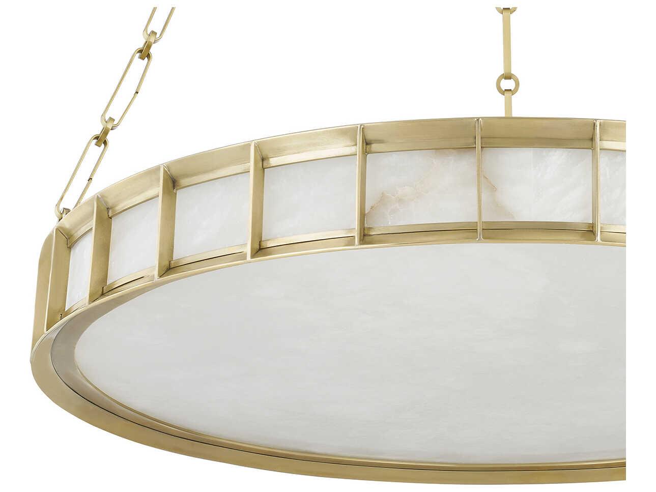 Corbett Lighting Leda 1-Light Vintage Brass Glass LED Round Pendant