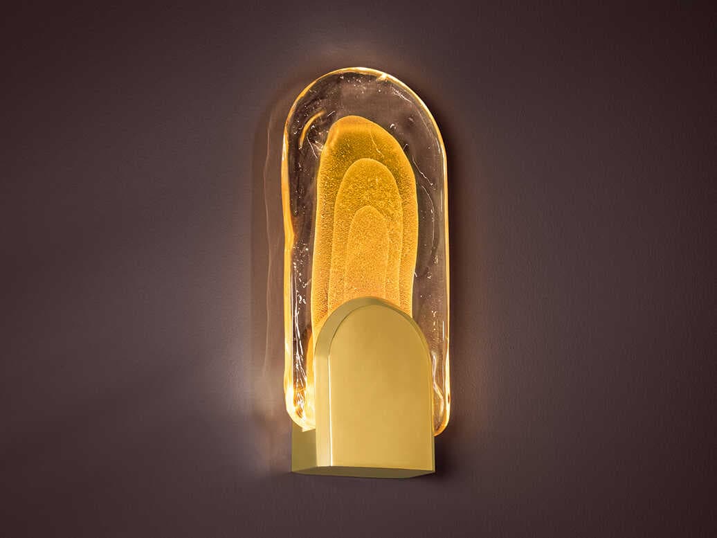 Corbett Lighting Morganite 1-Light Vintage Brass Glass LED Wall Sconce