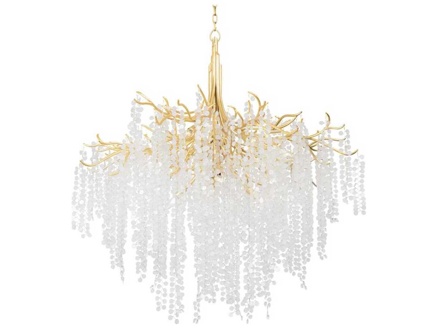 Corbett Lighting Genoa 12-Light Gold Leaf Glass Candelabra Chandelier