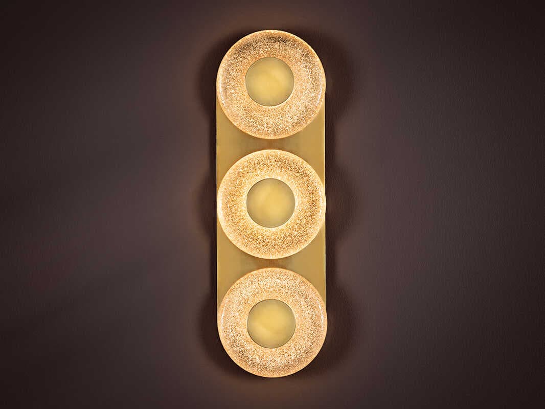 Corbett Lighting Pearl 3-Light Vintage Brass Glass LED Vanity Light