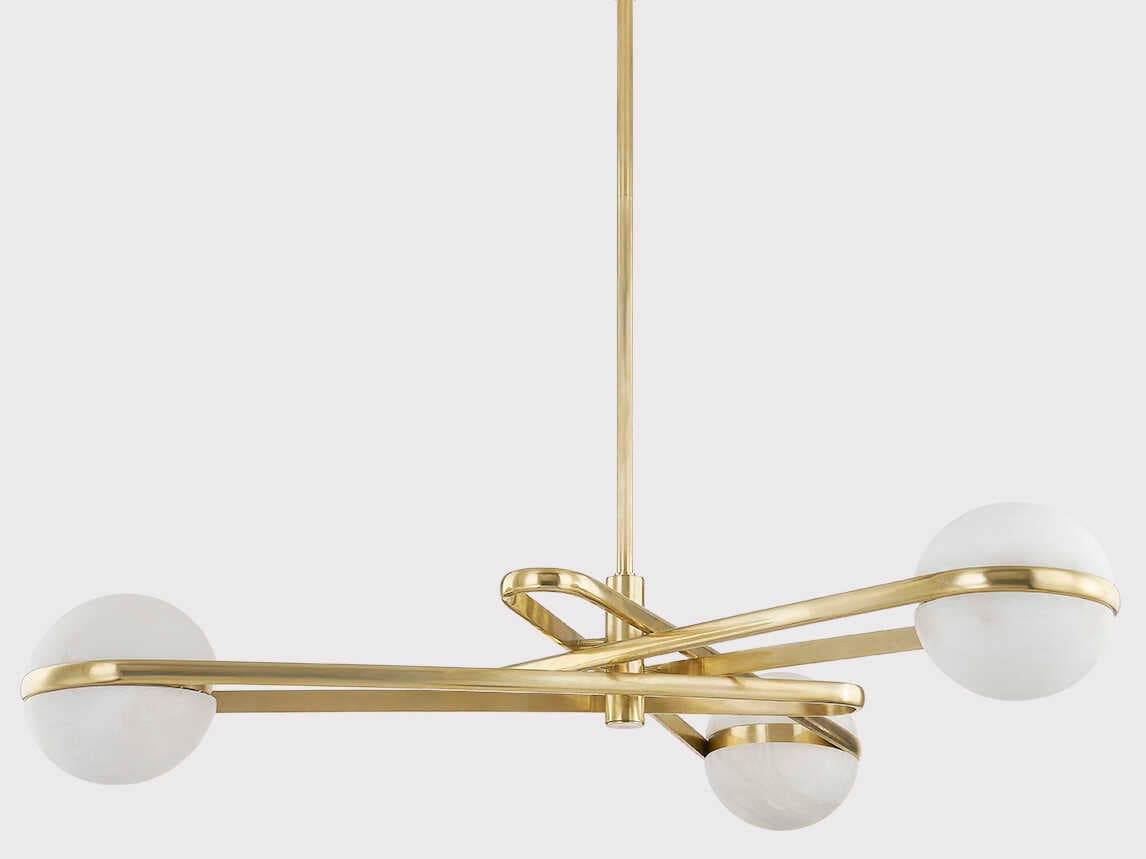 Corbett Lighting Kyomi 6-Light Vintage Brass Glass LED Globe Chandelier