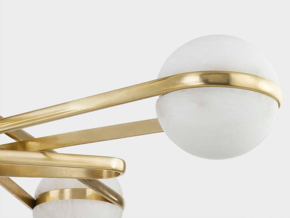 Corbett Lighting Kyomi 6-Light Vintage Brass Glass LED Globe Chandelier