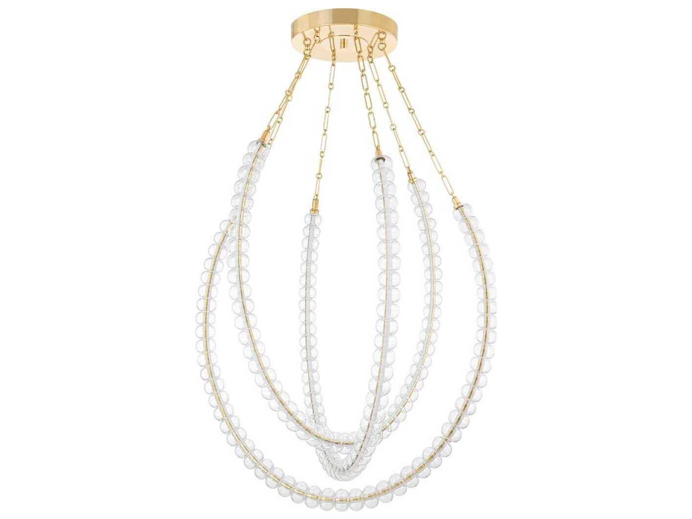 Corbett Lighting Celeste 3-Light Vintage Brass Glass LED Pendant