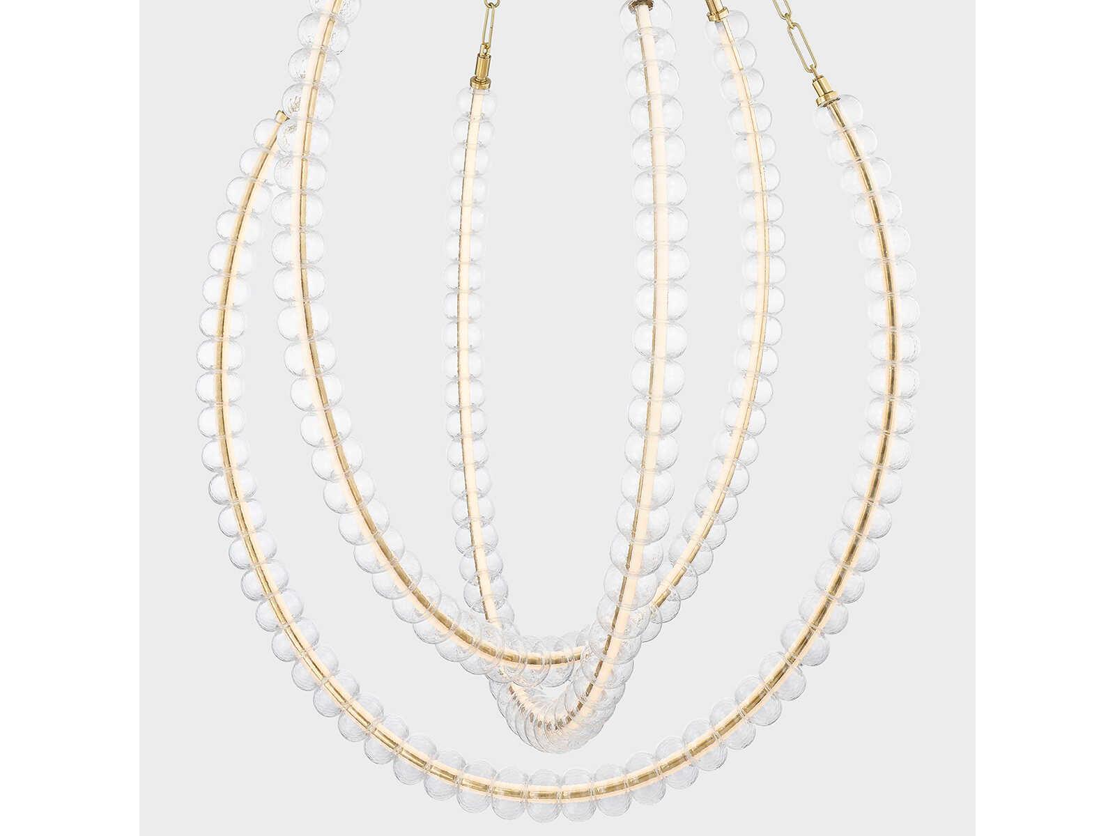 Corbett Lighting Celeste 3-Light Vintage Brass Glass LED Pendant