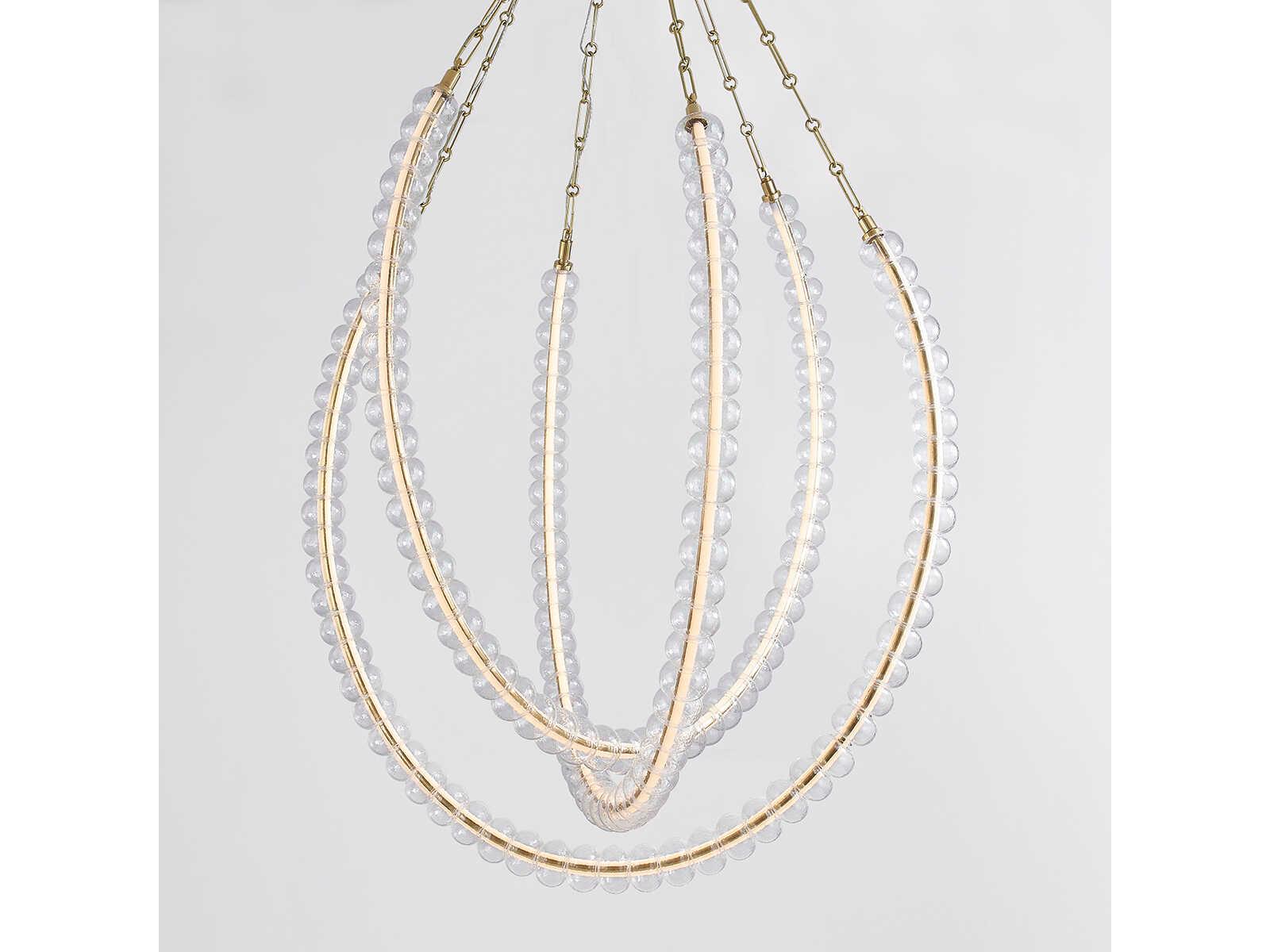 Corbett Lighting Celeste 3-Light Vintage Brass Glass LED Pendant