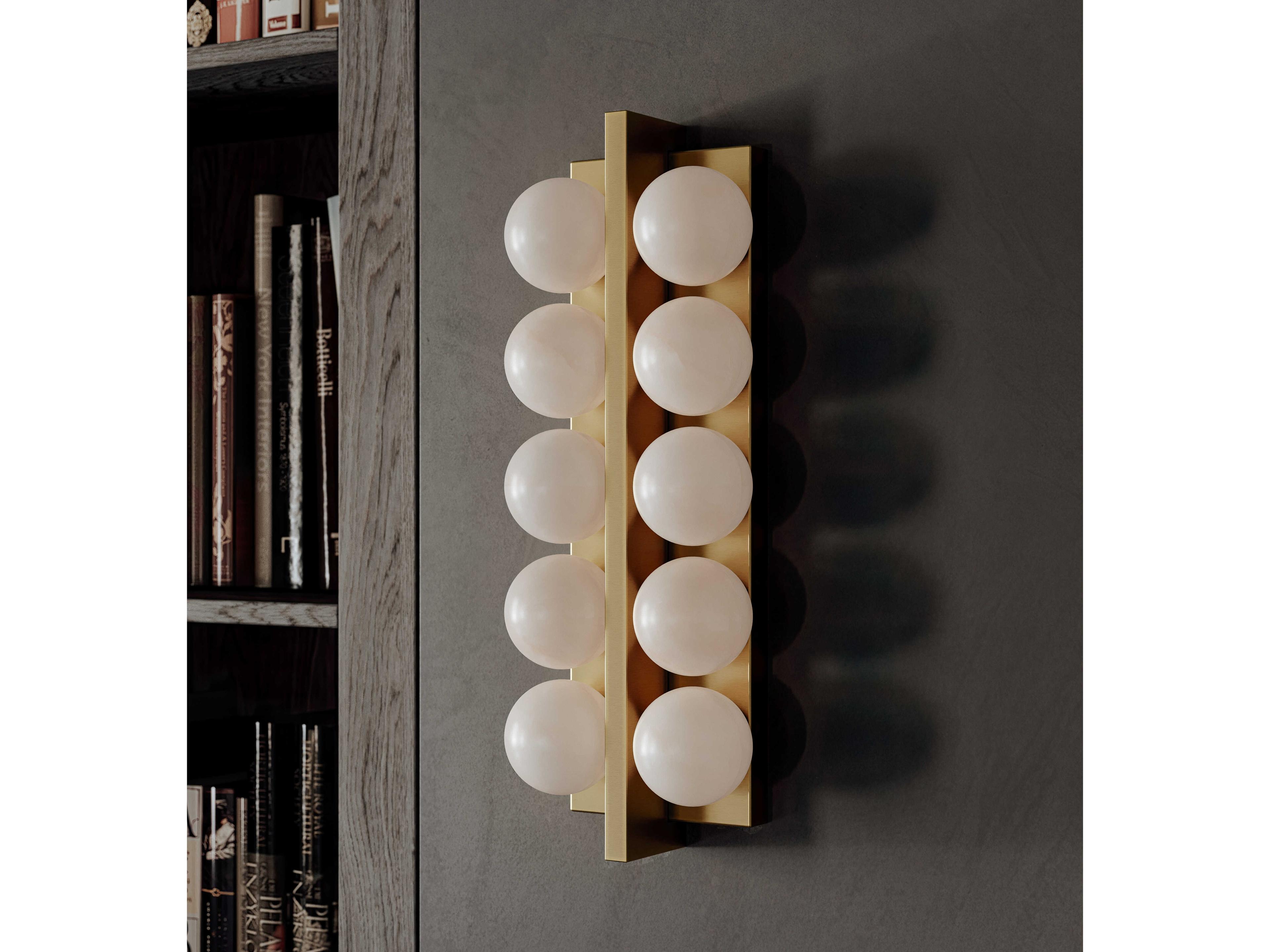 Corbett Lighting Emille 10-Light Vintage Brass Glass Vanity Light