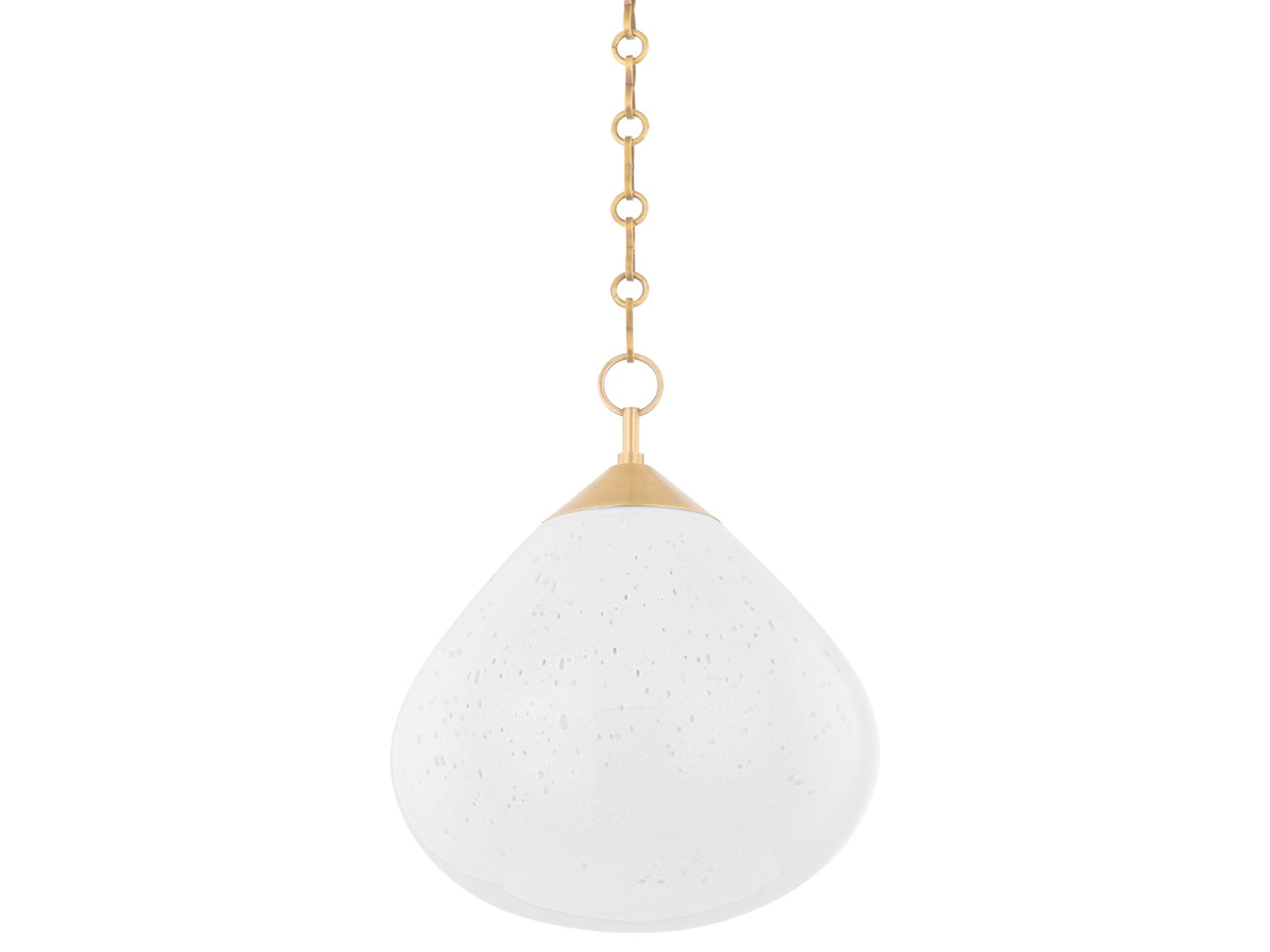 Corbett Lighting Semilla 1-Light Vintage Brass Glass Pendant