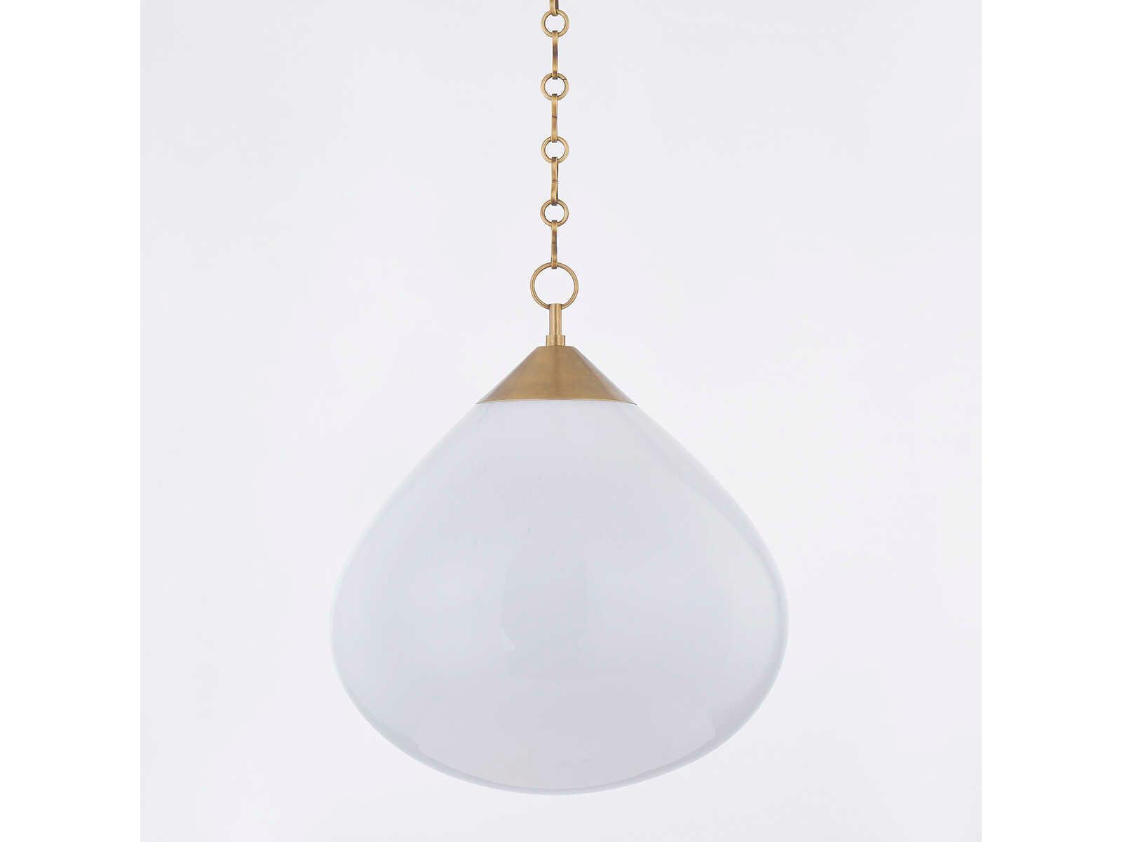 Corbett Lighting Semilla 1-Light Vintage Brass Glass Pendant