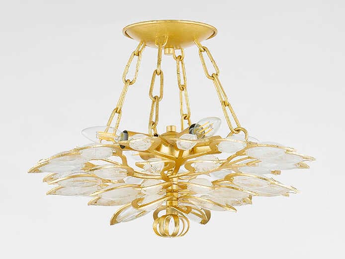 Corbett Lighting Vittoria 4-Light Gold Leaf Semi Flush Mount