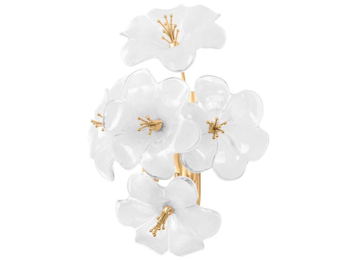 Corbett Lighting Hygea 1-Light Gold Leaf White Wall Sconce