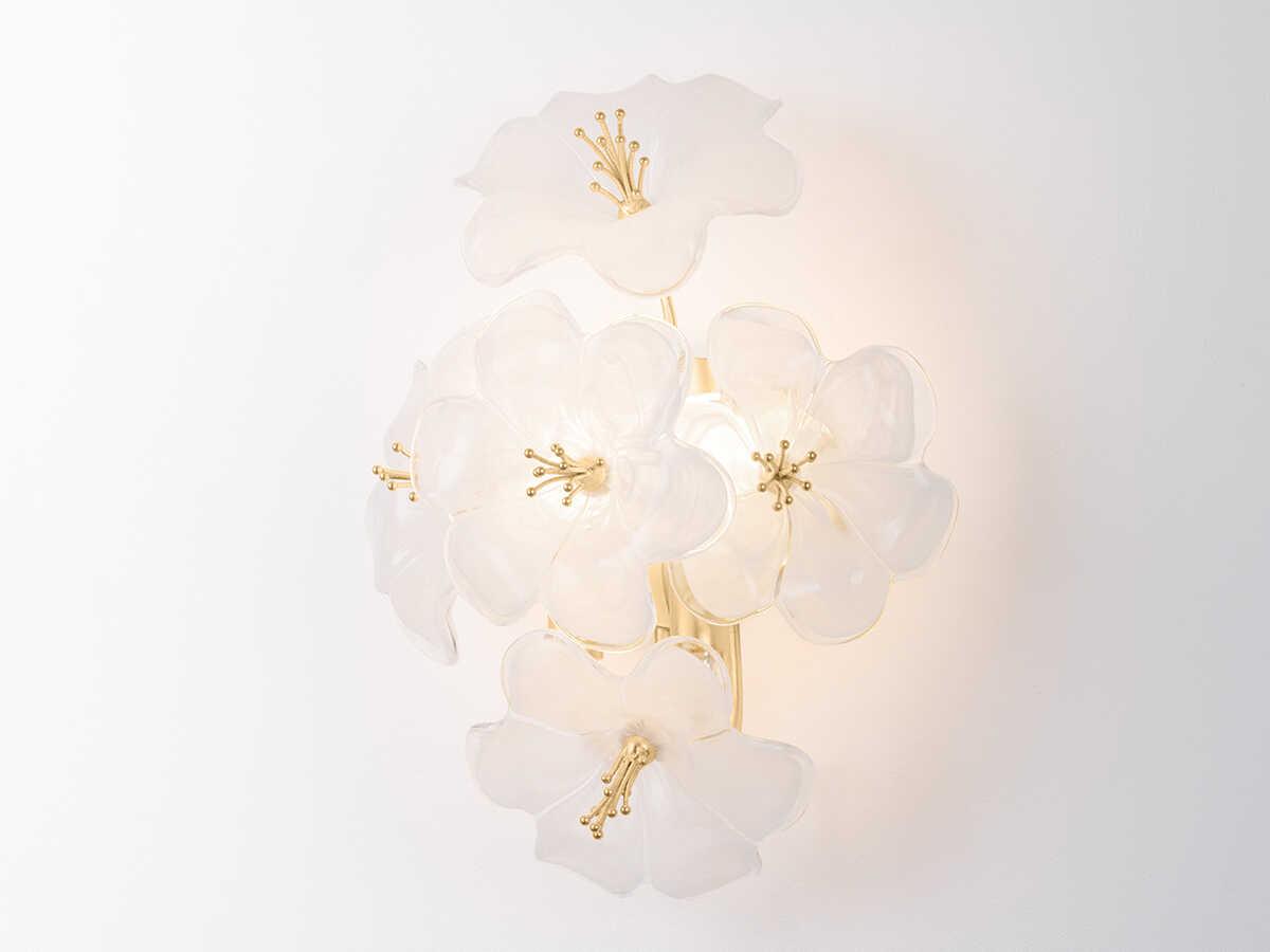 Corbett Lighting Hygea 1-Light Gold Leaf White Wall Sconce