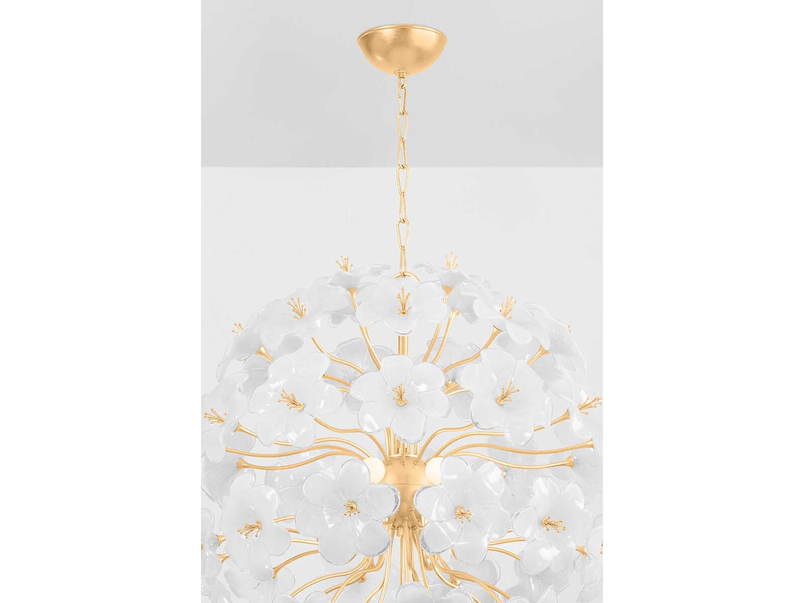 Corbett Lighting Hygea 8-Light Gold Leaf White Sputnik Pendant