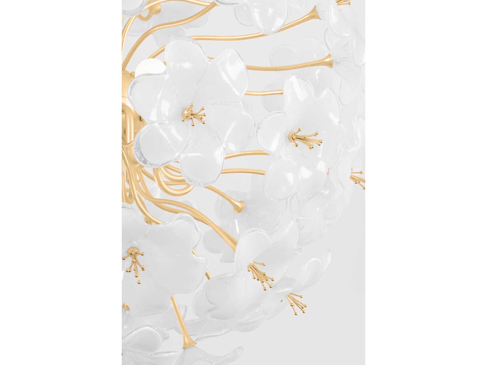 Corbett Lighting Hygea 8-Light Gold Leaf White Sputnik Pendant