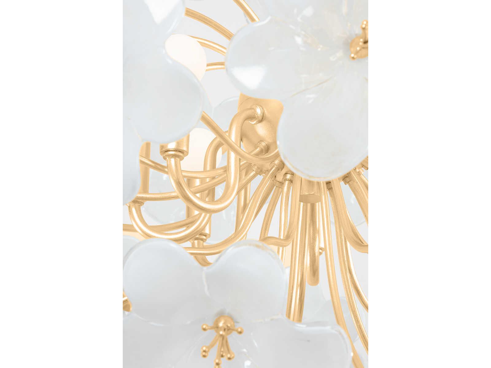 Corbett Lighting Hygea 8-Light Gold Leaf White Sputnik Pendant