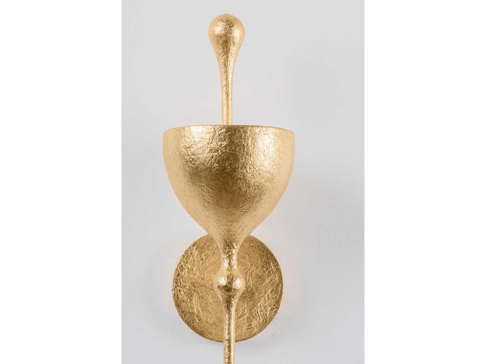 Corbett Lighting Antalya 1-Light Vintage Gold Leaf Wall Sconce