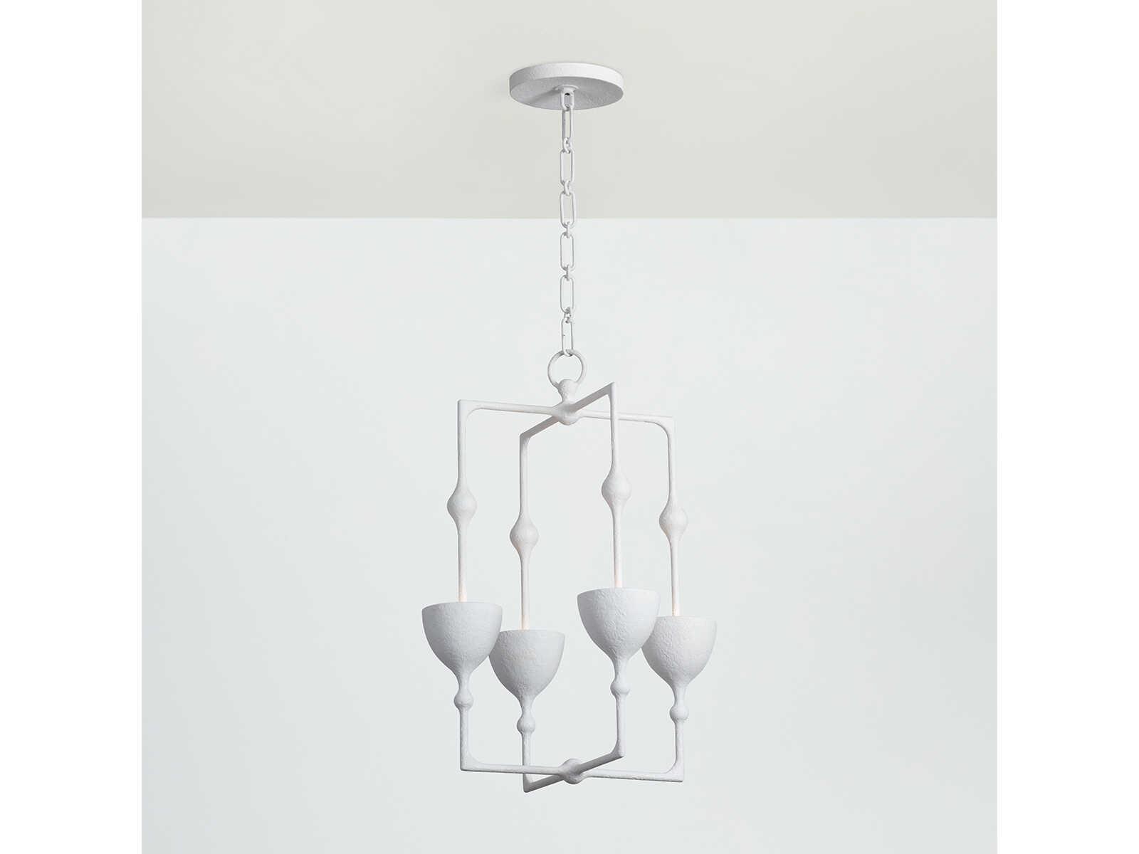 Corbett Lighting Antalya 4-Light Gesso White Geometric Pendant