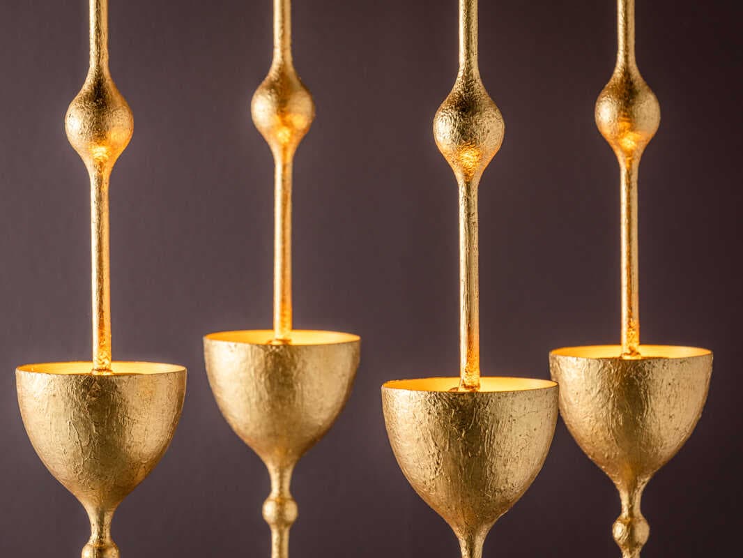 Corbett Lighting Antalya 4-Light Vintage Gold Leaf Geometric Pendant