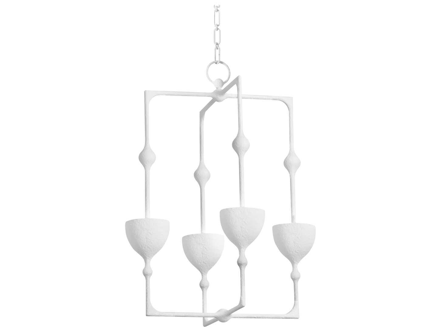 Corbett Lighting Antalya 4-Light Gesso White Geometric Pendant