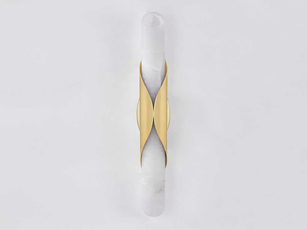 Corbett Lighting Camilla 2-Light Vintage Polished Brass White Wall Sconce