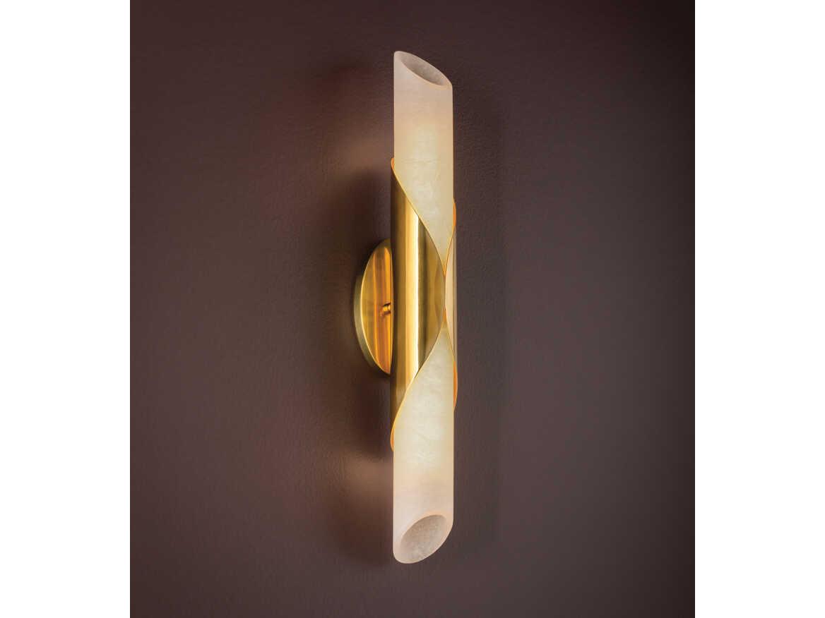 Corbett Lighting Camilla 2-Light Vintage Polished Brass White Wall Sconce