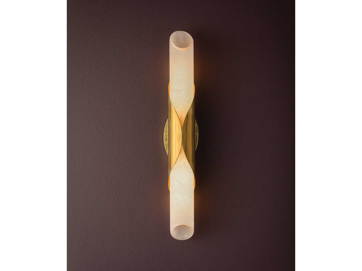 Corbett Lighting Camilla 2-Light Vintage Polished Brass White Wall Sconce
