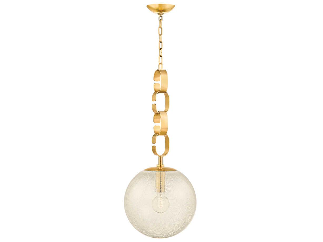 Corbett Lighting Nessa 1-Light Vintage Brass Globe Pendant