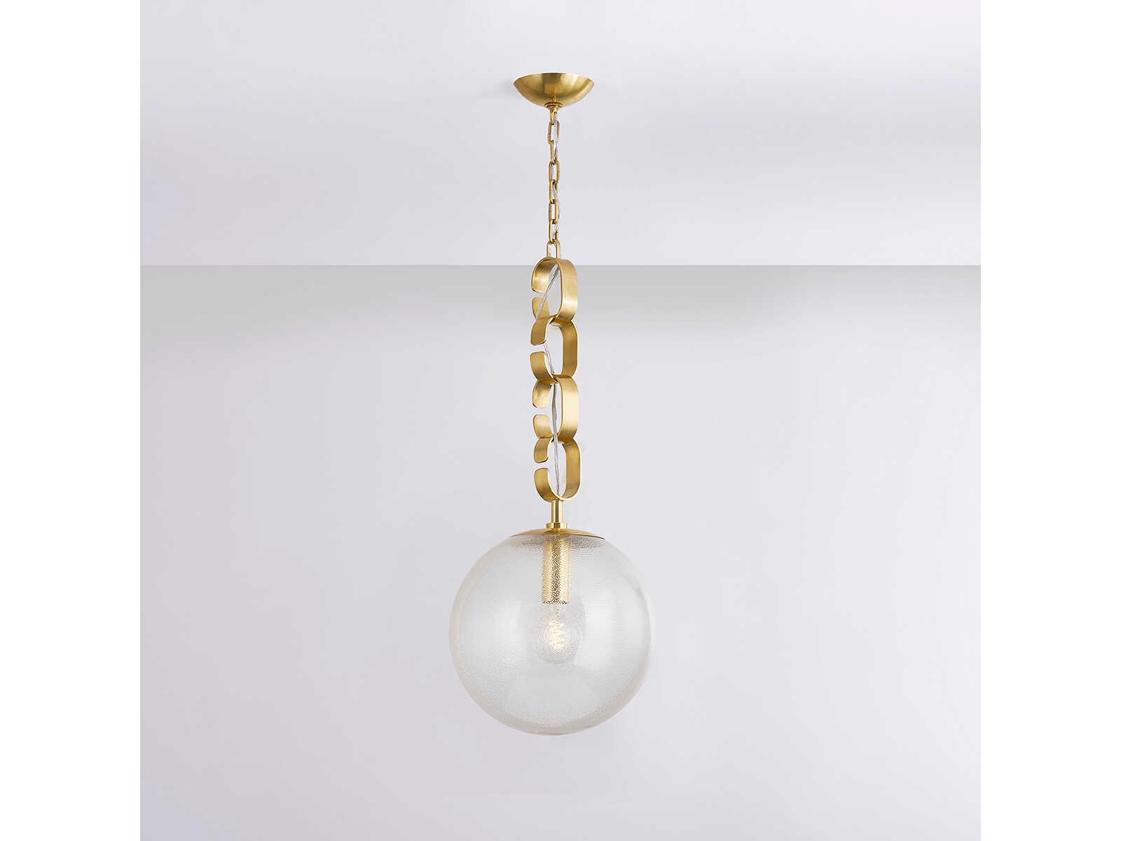 Corbett Lighting Nessa 1-Light Vintage Brass Globe Pendant
