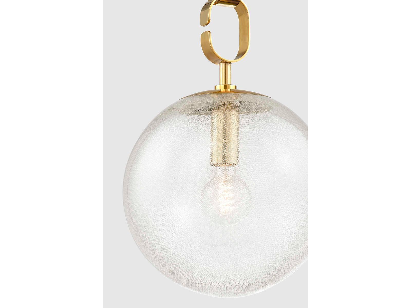 Corbett Lighting Nessa 1-Light Vintage Brass Globe Pendant