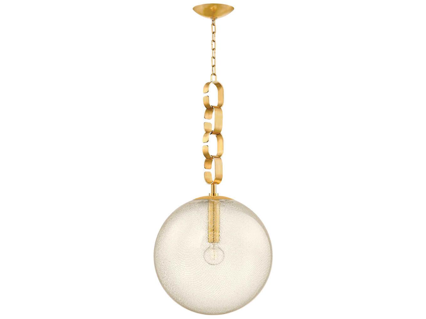 Corbett Lighting Nessa 1-Light Vintage Brass Globe Pendant