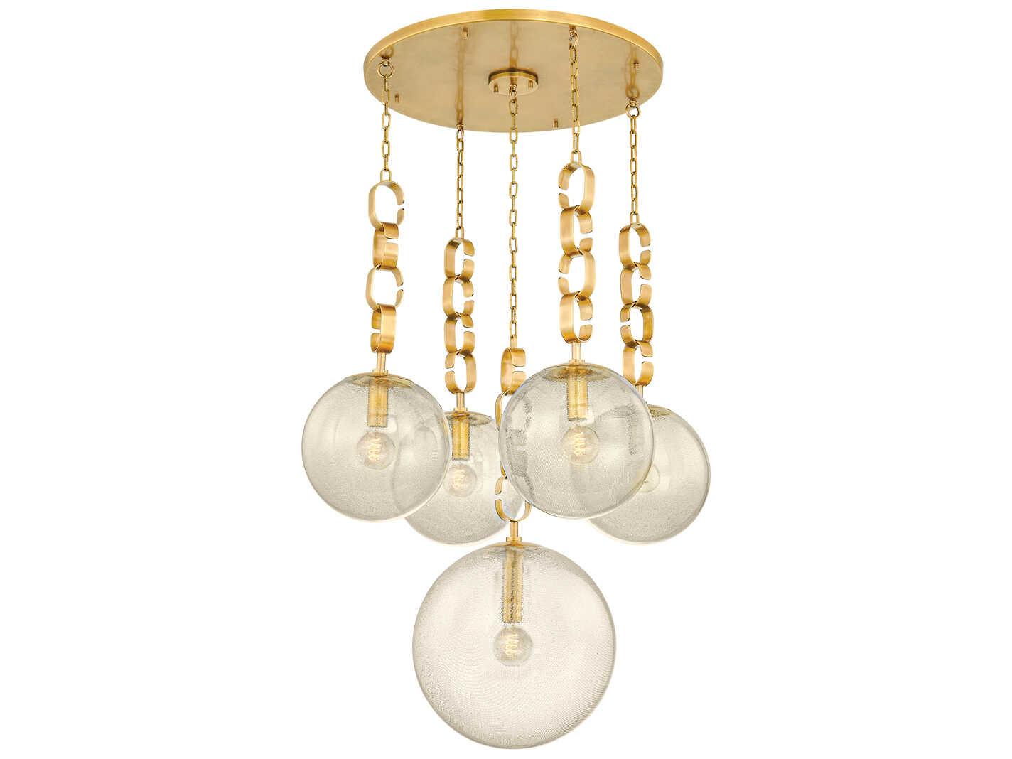 Corbett Lighting Nessa 5-Light Vintage Brass Globe Pendant