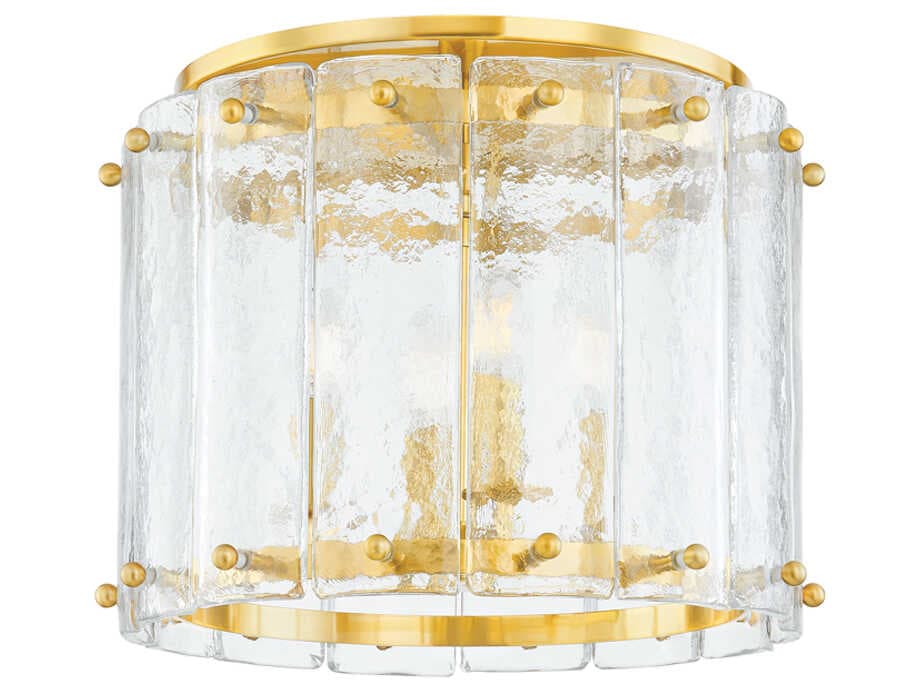 Corbett Lighting Rio 4-Light Vintage Polished Brass Cylinder Flush Mount
