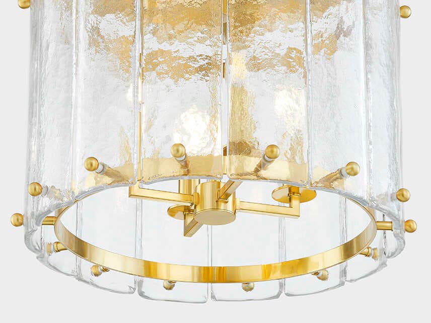 Corbett Lighting Rio 4-Light Vintage Polished Brass Cylinder Flush Mount