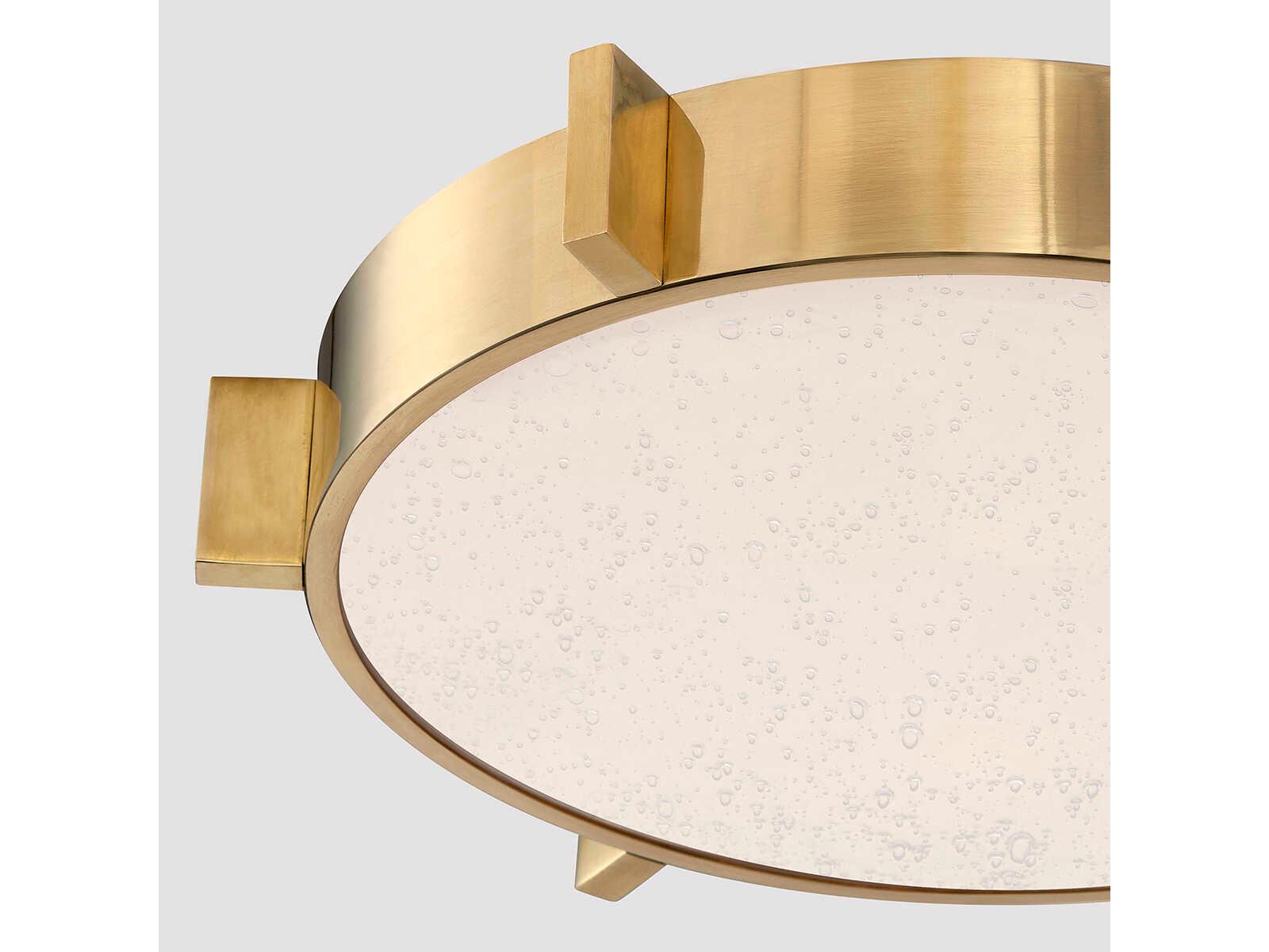 Corbett Lighting Ansonia 1-Light Vintage Brass Round Flush Mount